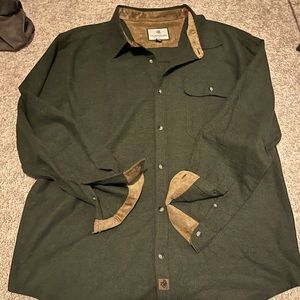 Like new Legendary Whitetails thick button up shirt. 1 Forest green and 1 navy!